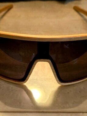 Unisex Bamboo Wood Frame Full Face Sport Style Sunglasses Abalone Coastal Sides